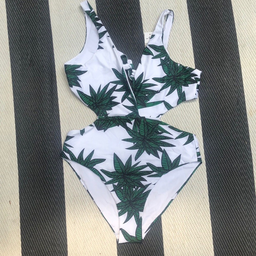 Sexy Green Leaf One Piece